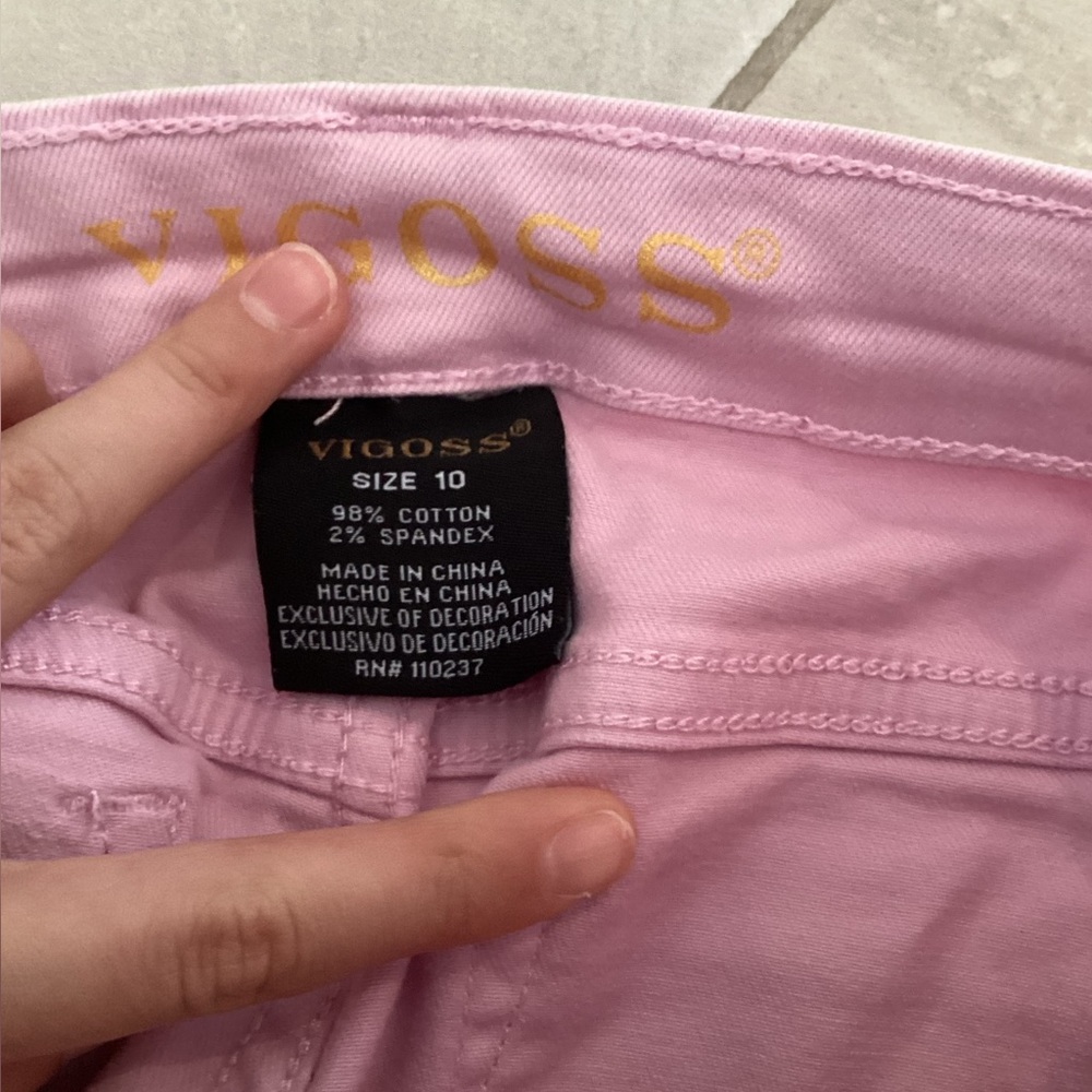 Pink Button-Up Denim Shorts - Picture 5 of 5